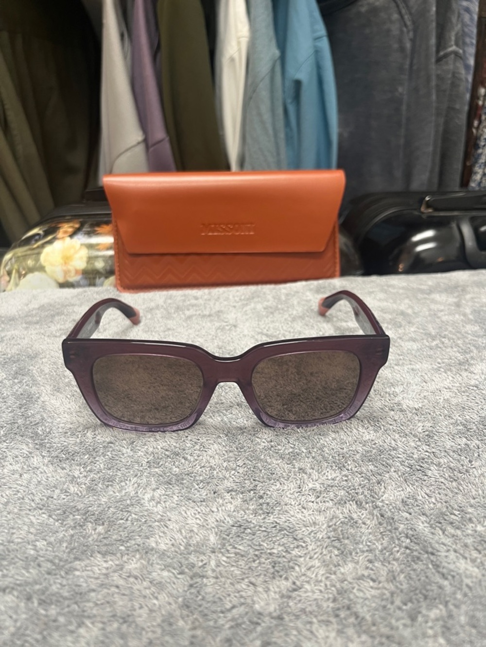 Missoni Purple Square Sunglasses with Gradient Lenses